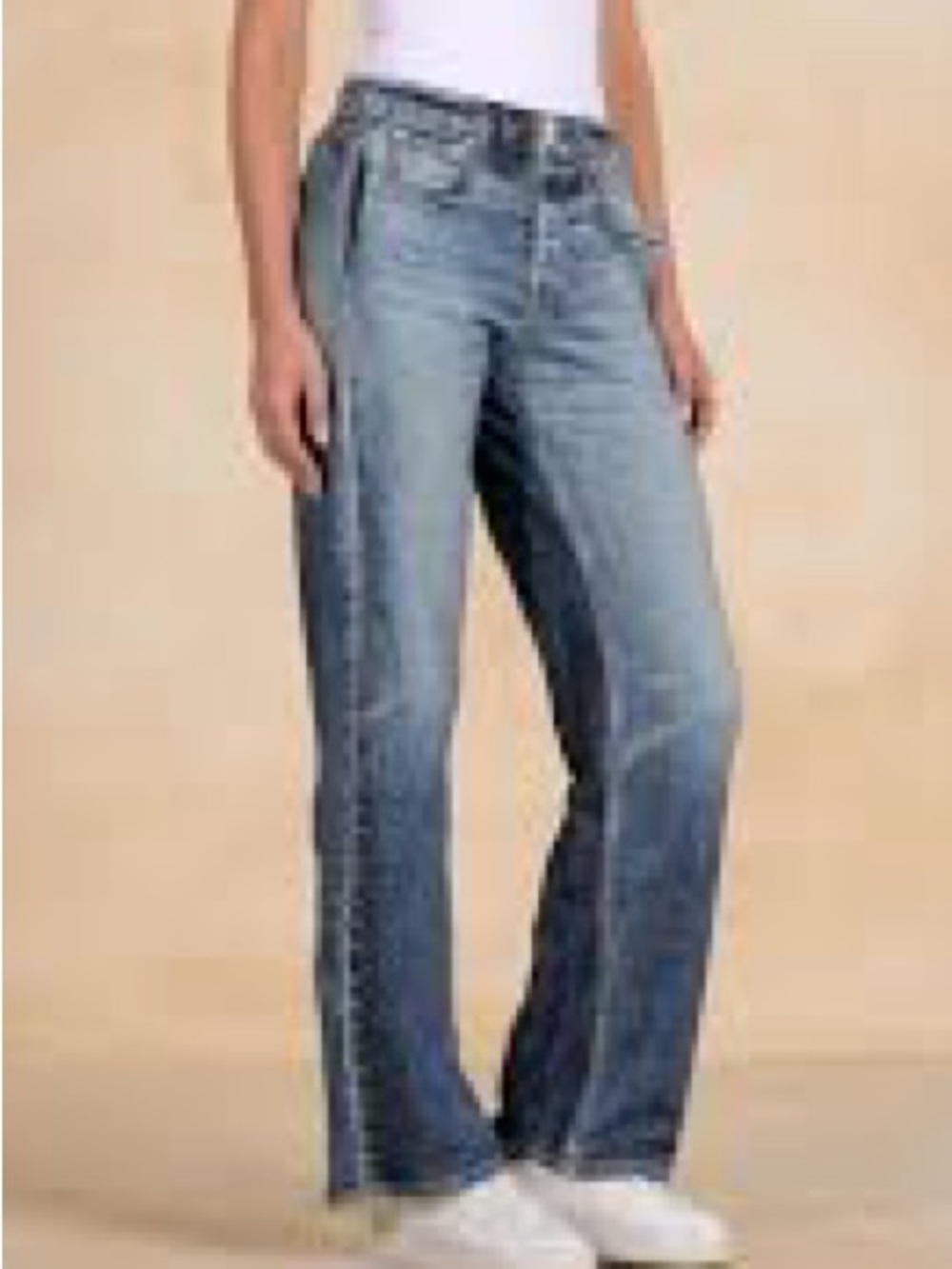 Anthropologie Women's Wide-Leg Jeans in Medium Blue Wash